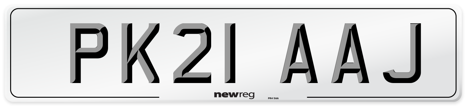 PK21 AAJ Number Plate from New Reg